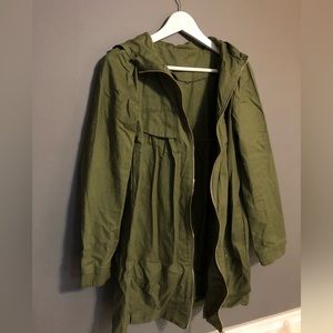 Army green jacket w hood